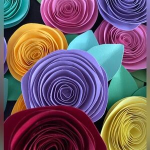 10 adhesive backed flower minis w leaves